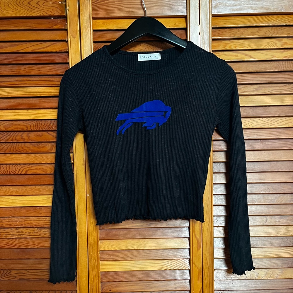 Buffalo Bills Logo Black Long Sleeve Top